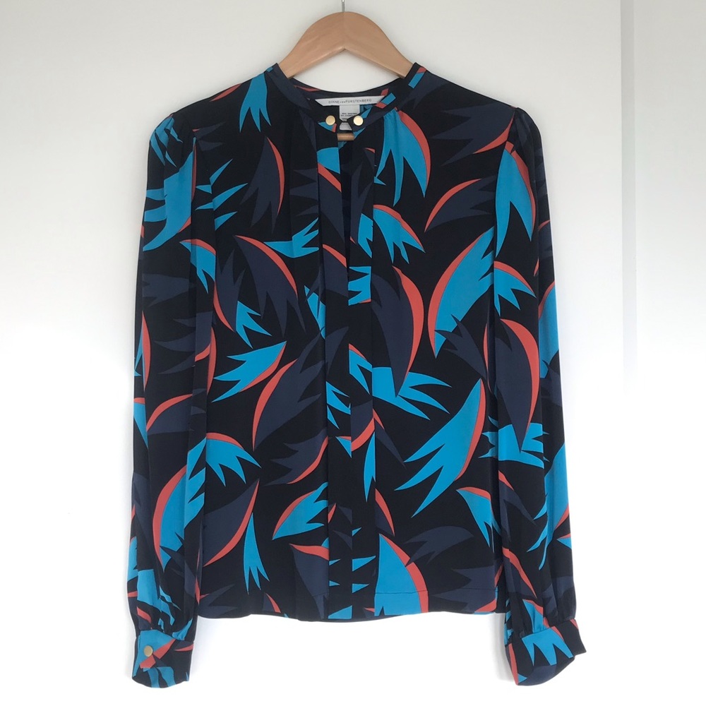 Diane Von Furstenberg silk blouse top 6